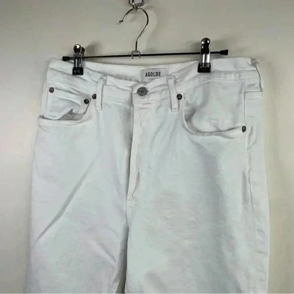 AGOLDE White Riley High Waisted Straight Leg Crop Jean - Picture 4 of 9